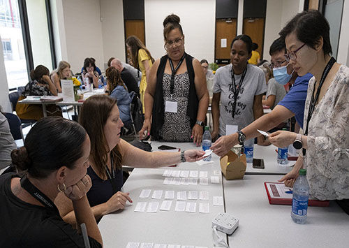 Teachers taking part in a conference