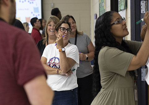 Teachers taking part in a conference