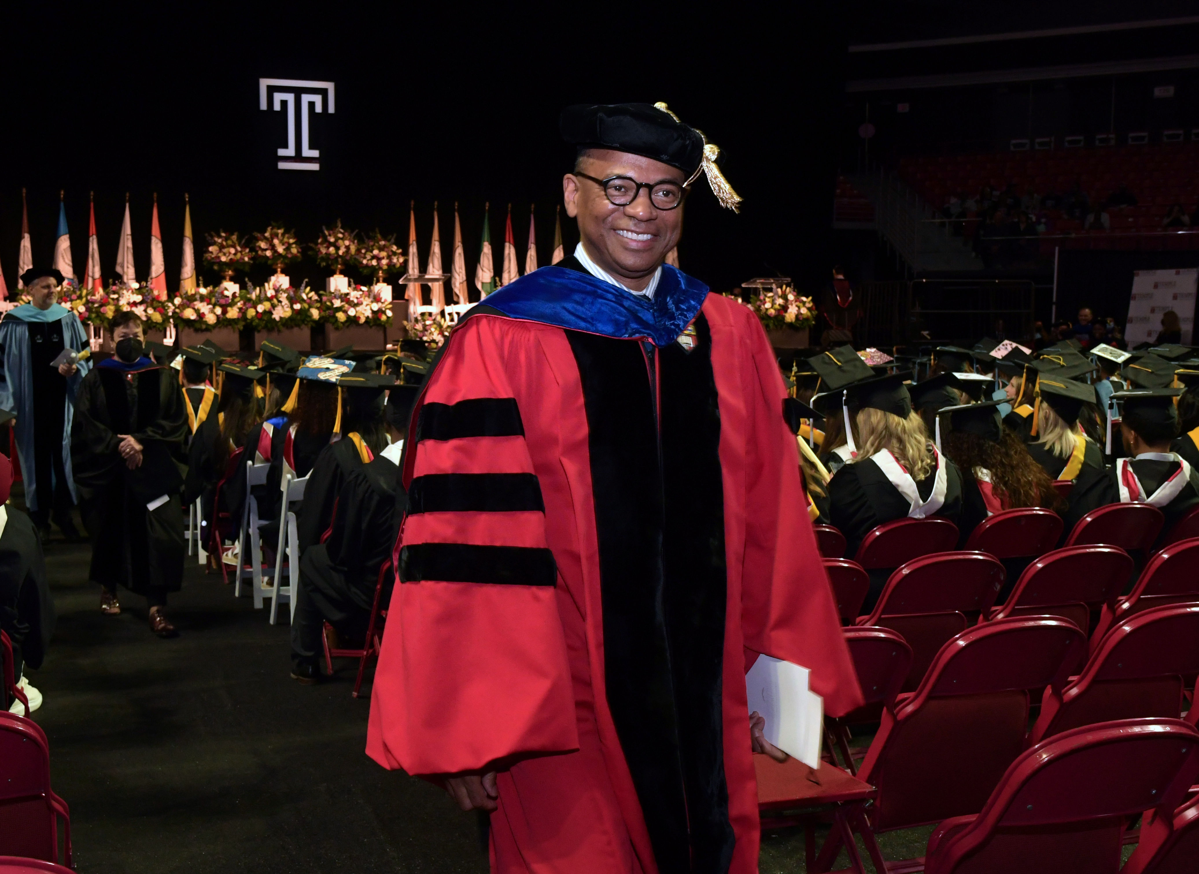 faculty walking up aisle