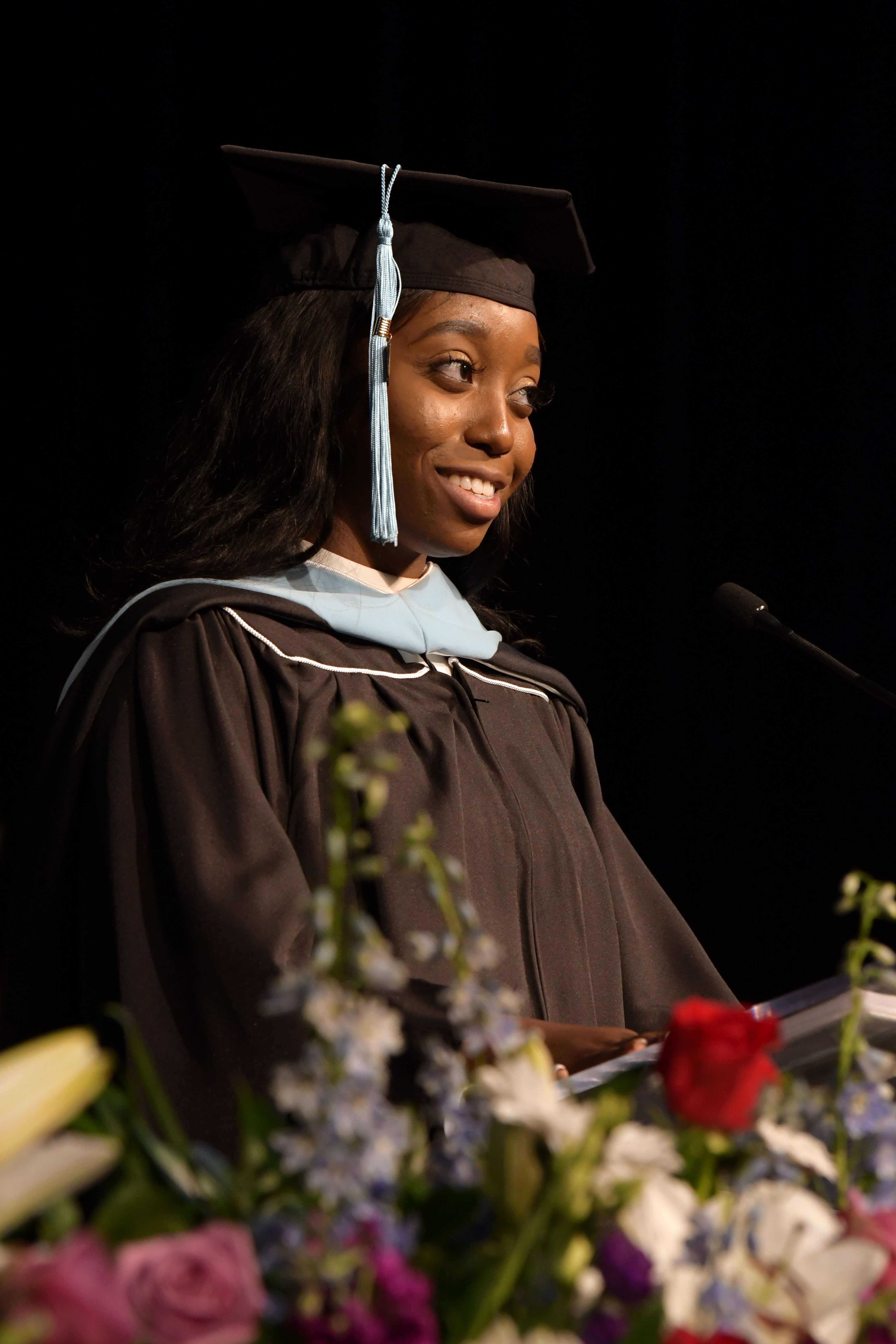 graduation speaker at podium