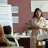 Language teacher in classroom