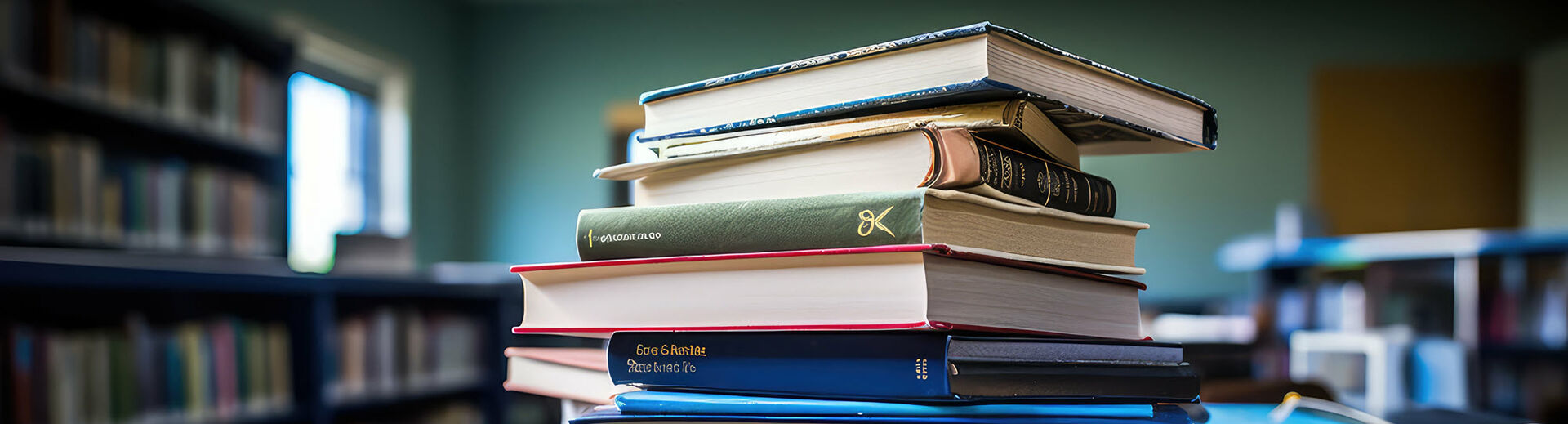 books on a table