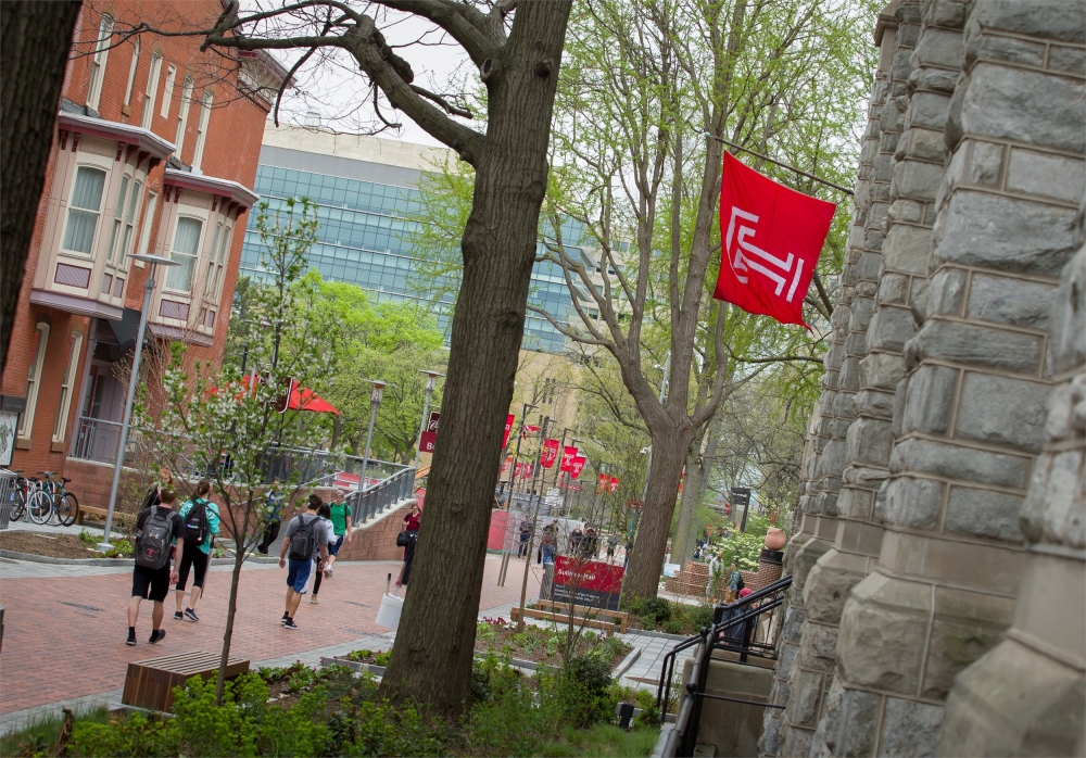 Students walking on campus outside Sullivan Hall