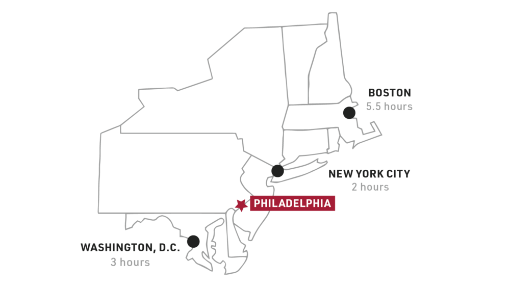 Outlined Map of the Greater Philadelphia Area