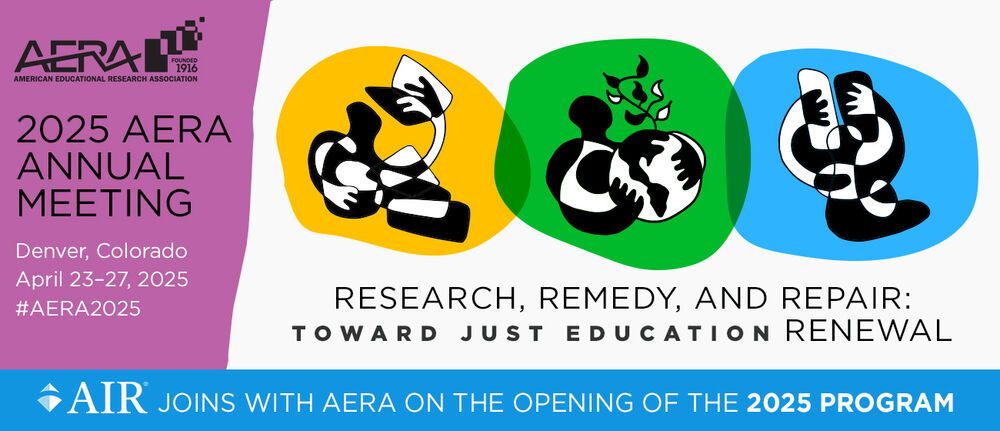 Logo for AERA 25 Research, Remedy, and Repair: Toward Just Education Renewal