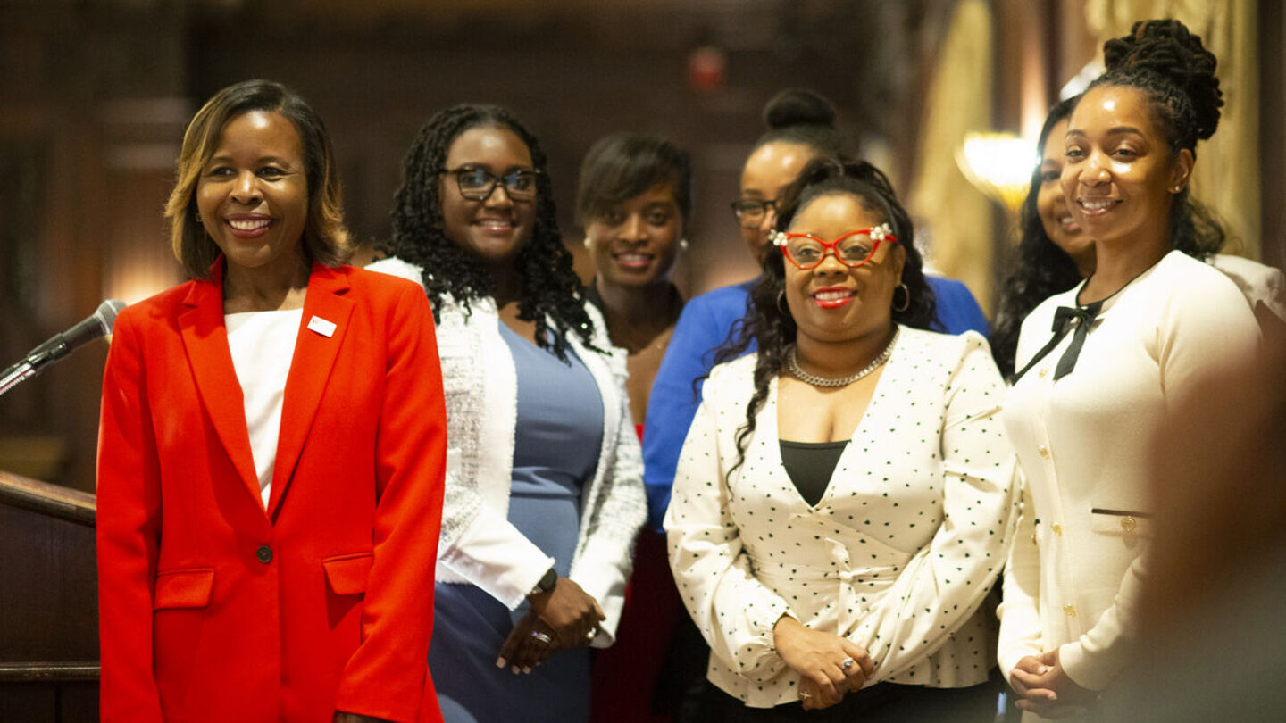 Monika Williams Shealey was recently honored during the Philadelphia Tribune's Women of Achievement Luncheon. Dean Shealey pictured.