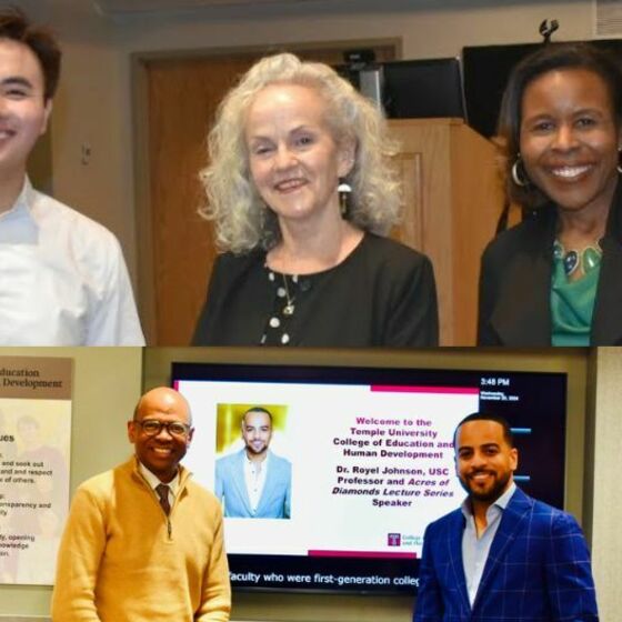 Photo collage of faculty, staff and a student