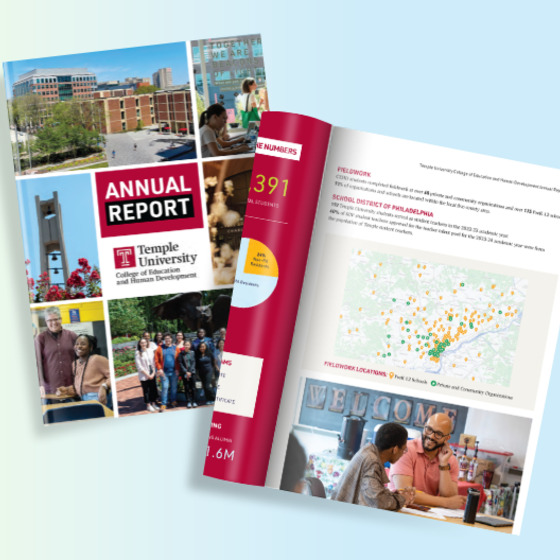 Preview of the front cover and interior page of the Annual Report